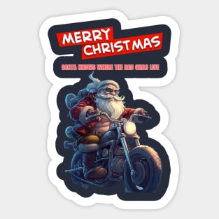 Santa Celebrate Christmas With Motorcycle Sticker